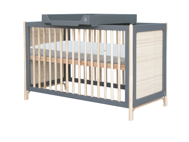 Oceania Lit 60 X 120 Cm Pieds en Canne de Rotin et Facades de Lit Tressage Rot, théo silex — vue 3 sur 3