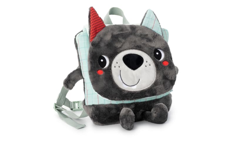Louis Sac a Dos Doux, louis lilliputiens gris - vert p-23 e-23 — vue 1 sur 2