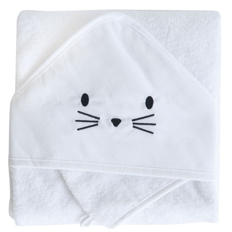 Coffret Sortie de Bain + Gant 75x75 Blanc, domiva