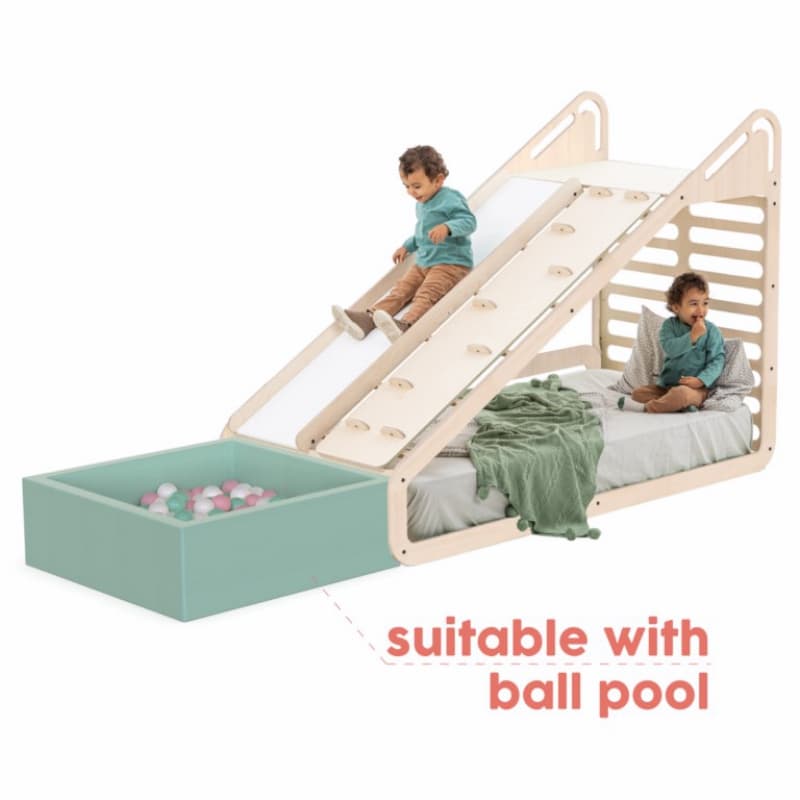 Toboggan + Mur d'Escalade pour Lit Montessori, mamatoyz mi̇nt color 167x11,5x4,1 cm