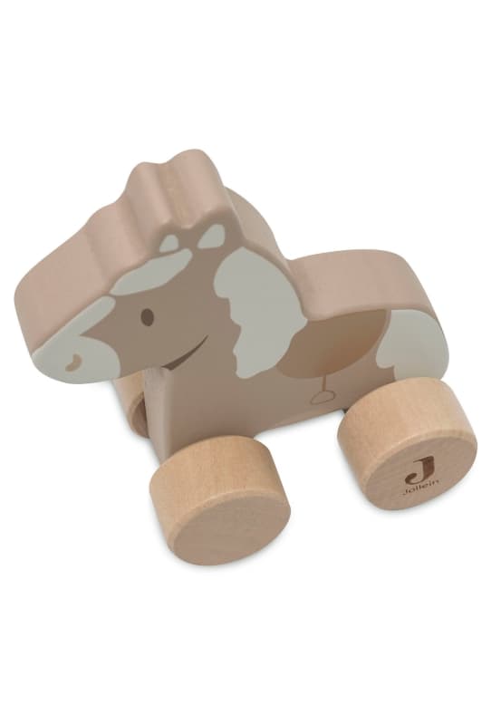 Cheval en Bois a Roulettes, multicolor nostalgic ride jollein h-24 — vue 3 sur 3