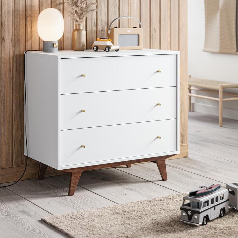 Commode Mid Noix/blanc, mid 90x50x85 — vue 2 sur 4