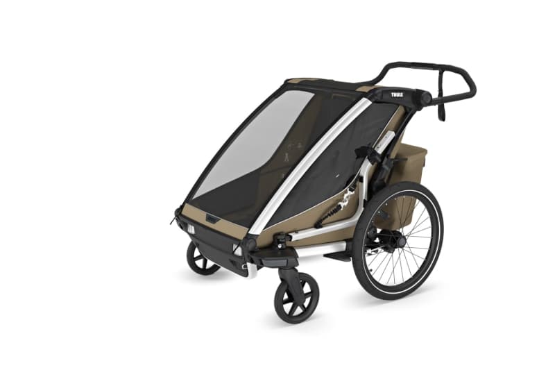 Chariot Cross 2 G3, khaki active with kids thule — vue 1 sur 5