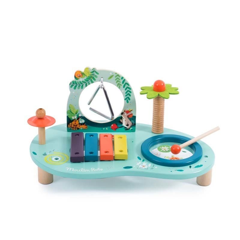 Table Multi-activites Musicales Dans la Jungle, dans la jungle moulin roty multicolore 36x24x18 a-h-2021 — vue 3 sur 3