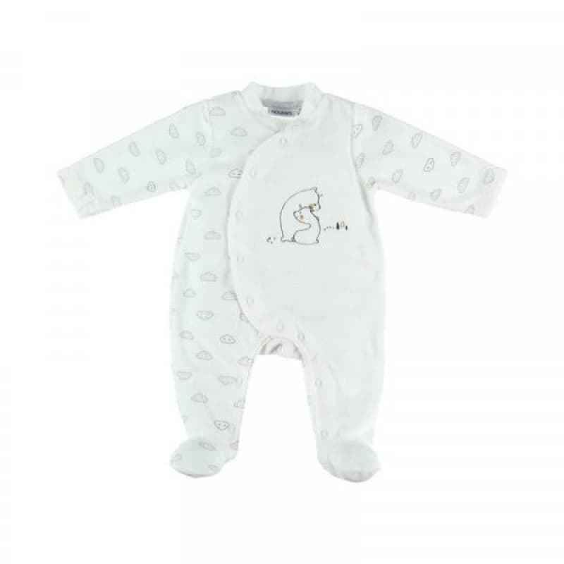 Pyjama en Velours Timeless 6 Mois, ecru 6m permanent — vue 1 sur 3