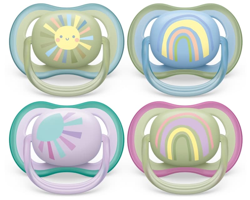 Scf085/30 - Sucette Ultra Air - Lot de 2 - 0-6 Mois - Coloris Mixtes, philips avent