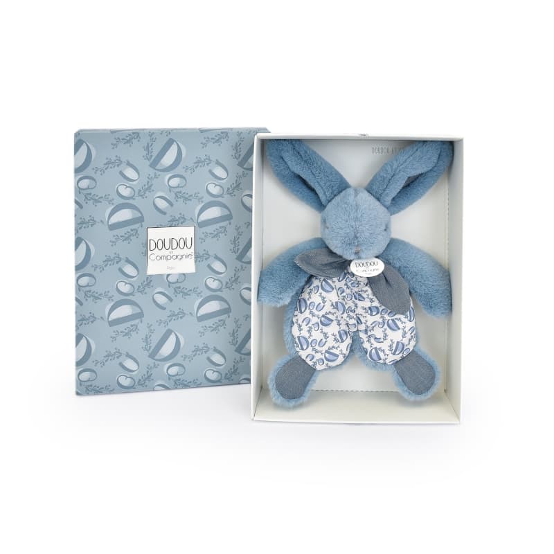 Lapin Doudou Doudous Pm, bleu 18cm doudou sensoriel doudou et compagnie a-24 h-24 — vue 3 sur 3
