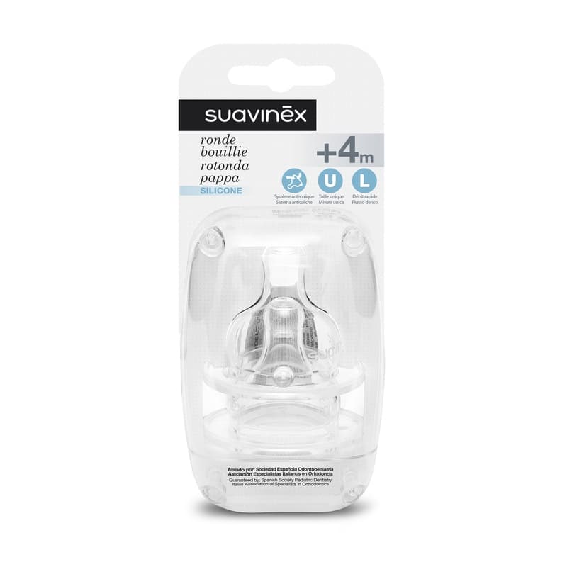 2 * Tetines Bout Rond Silicone Debit Rapide +4m — vue 1 sur 2