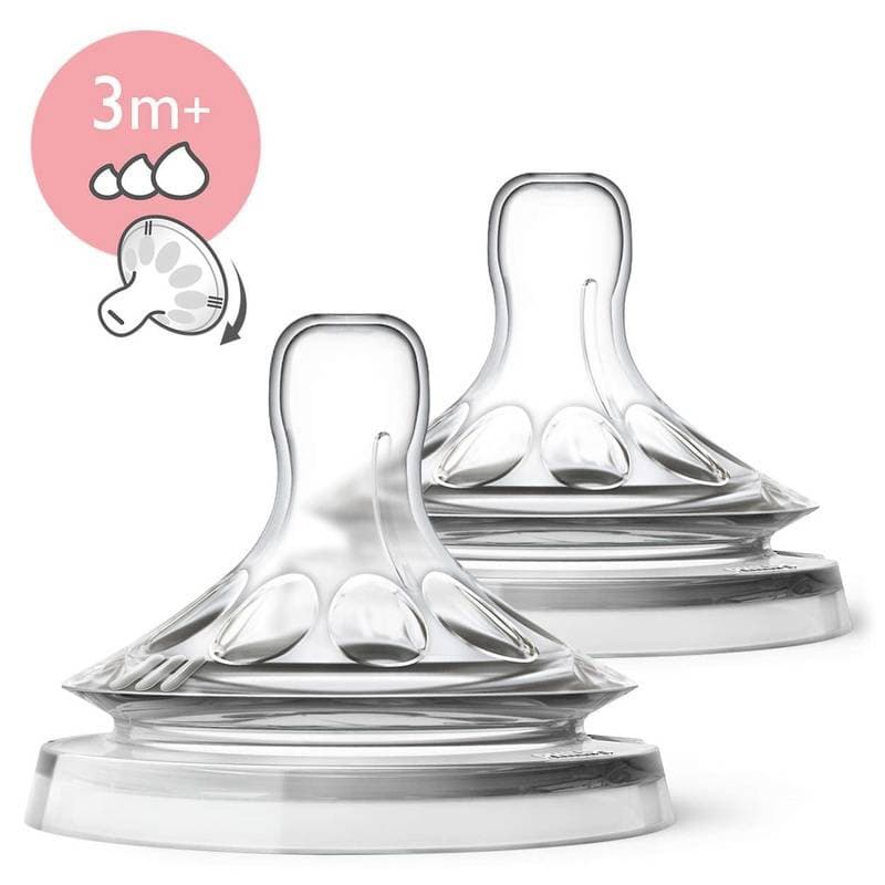 Lot de 2 Tetines Natural 2.0 - 3 Mois Fente a Debit Variable