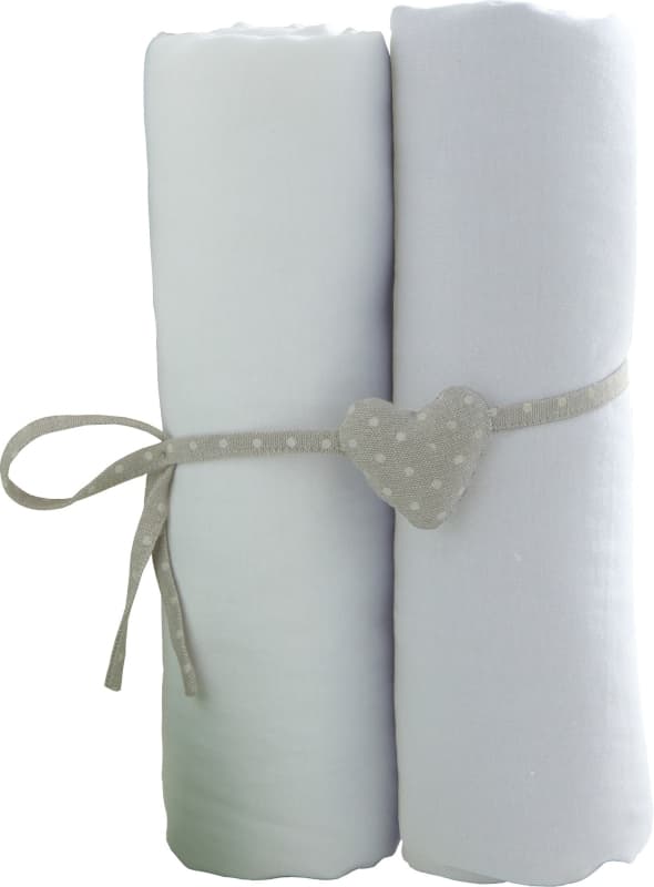 Lot de 2 Draps Housse, blanc / blanc babycalin blanc / blanc 60x120x15cm 2022