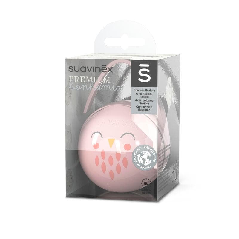 Porte Sucette Duo Rose, pink bonhomia suavinex