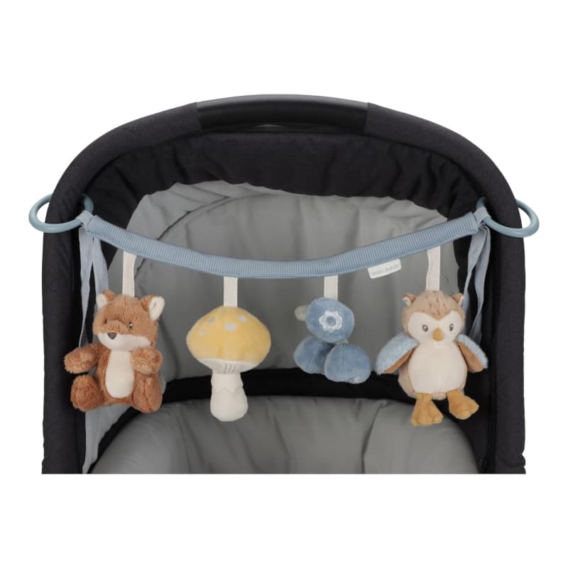 Chaine Activites Poussette, bleu marron jaune beige multicolore forest friends little dutch — vue 3 sur 4