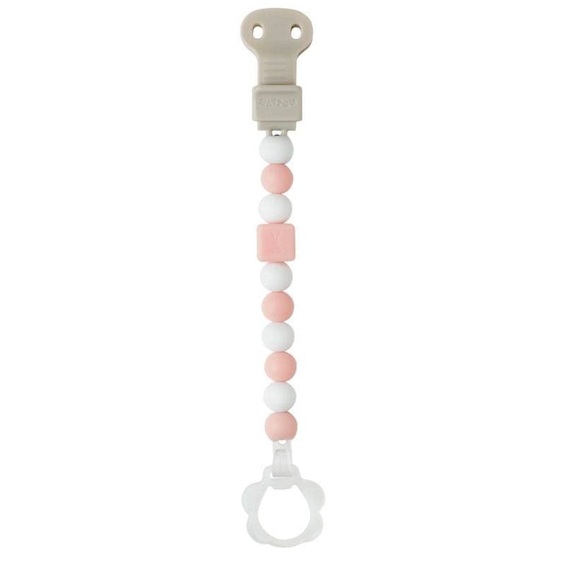 Attache Sucette Silicone Rose-blanc — vue 2 sur 2