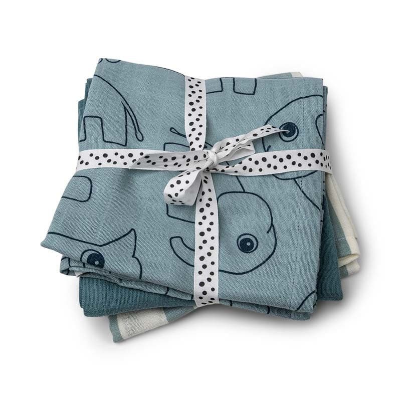 Lot de 3 Langes Deer Friends, deer friends bleu