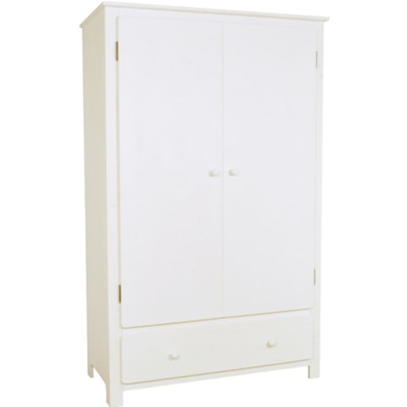 Armoire 2 Portes Blanche Bois Massif Dailys, dailys lasure blanc — vue 1 sur 2