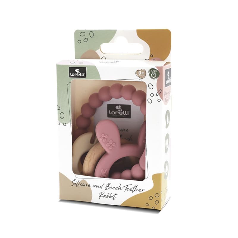 Anneau de Dentition Silicone + Hetre+ Lapin, rose lorelli 25/03 — vue 2 sur 2