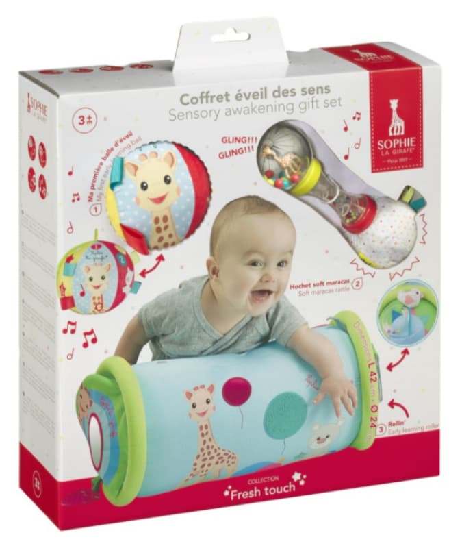 Coffret Eveil des Sens Sophie la Girafe (rollin + Hochet Soft'maraca