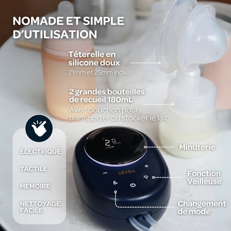 Tire-lait Electrique Double, night blue beaba — vue 5 sur 5
