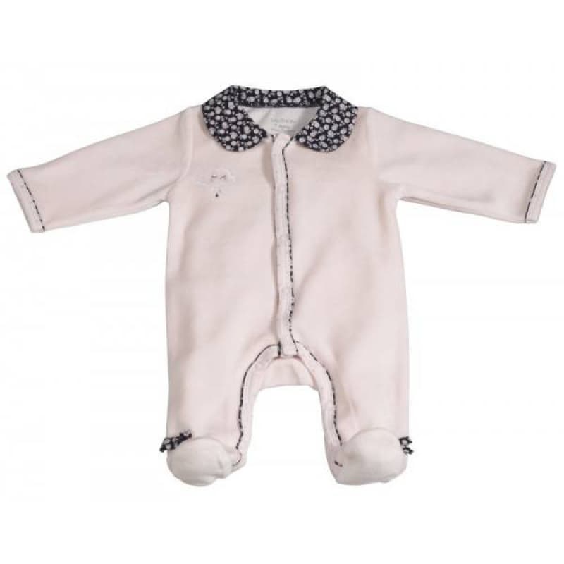 Pyjama Velours Rose Taille 3 Mois Miss Fleur de Lune, sauthon — vue 2 sur 3