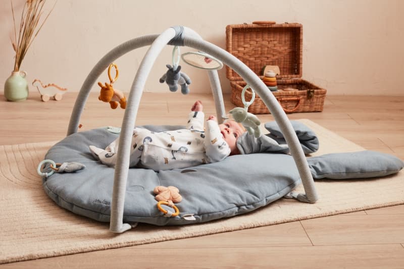 N&p&l Tapis d'Eveil Paco Bleu Coton Bio, iconiques bleu 64x8x72 permanent — vue 3 sur 4