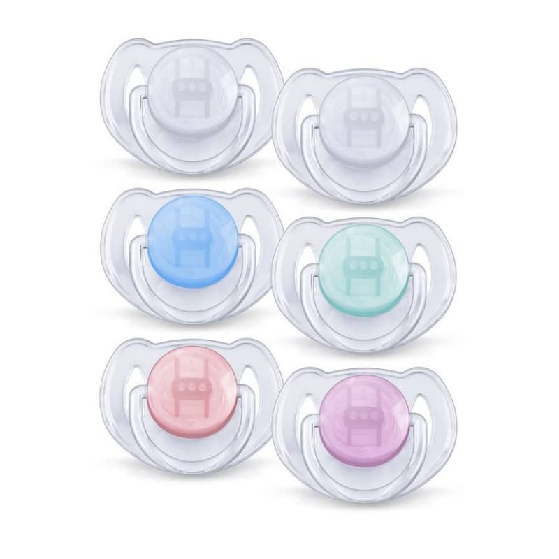 2 Sucettes Transparentes - Silicone 6-18 Mois