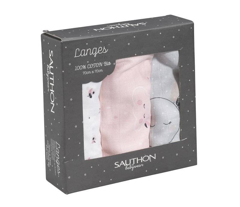 Langes 70x70cm Lot de 3 Miss Fleur de Lune, sauthon — vue 3 sur 3
