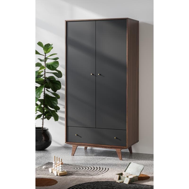 Armoire Mid Noir/noix, mid 144,4x75x89,9 — vue 2 sur 4