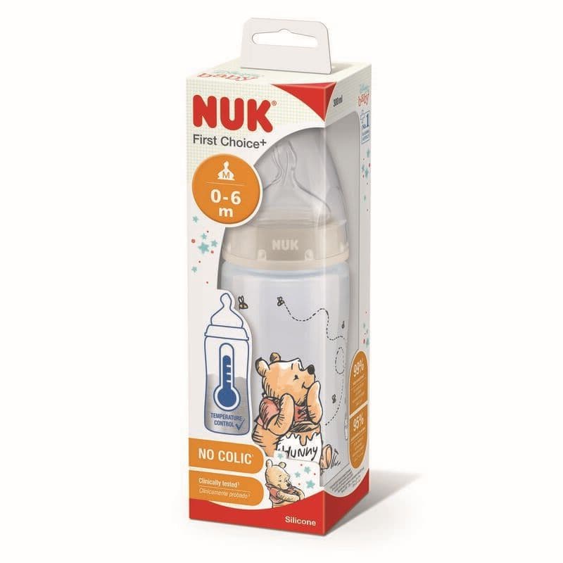 Biberon Fc+ Tc 300ml Silicone 0-6m M Winnie, nuk panaché/ multicolore 0-6 mois per — vue 1 sur 3