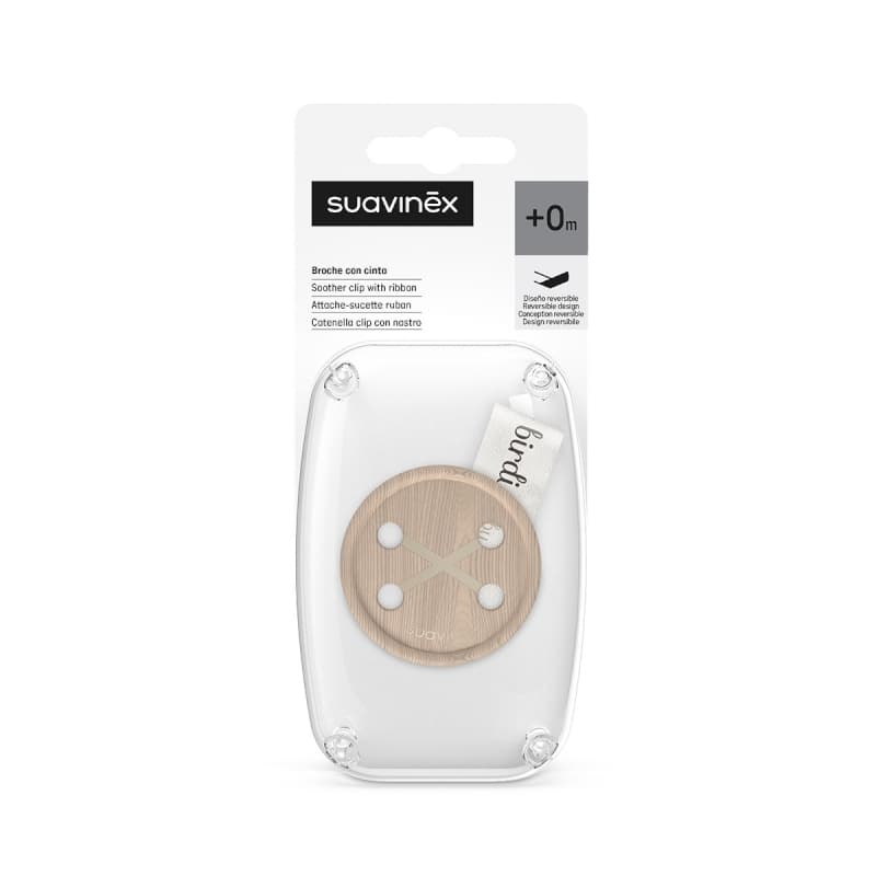 Attache-sucette Ruban - Walk I, beige birdies suavinex — vue 1 sur 2