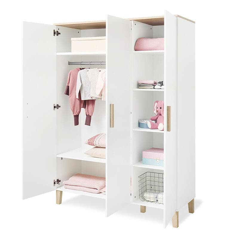 Chambre de Bebe 'lumi' Large Grande Lit de Bebe Evolutif | Commode a Lang, blanc peah-23 — vue 3 sur 5