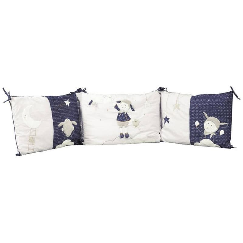 Tour de Lit Dehoussable Merlin, merlin sauthon baby deco bleu/blanc 190x40 per