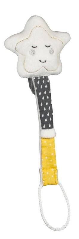 Attache Sucette Babyfan, babyfan sauthon baby deco blanc/gris 0 per