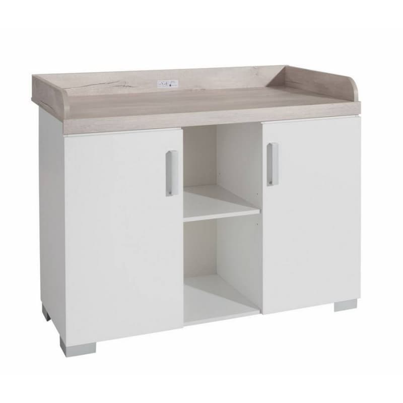 Commode a Langer 2 Pavec 2 Compartiments Ouverts, metamorphose chene nautik/blanc craie — vue 4 sur 4