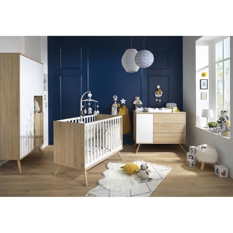 Commode 1 Porte et 3 Tiroirs Bois Version Tiroirs Decor Bois Seventies, seventies meuble — vue 4 sur 5