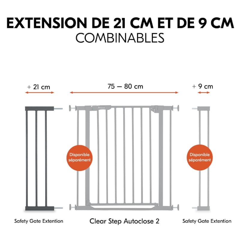 Safety Gate Extension 21 Cm, dark grey 22x2.5x77 cm 2023 — vue 6 sur 9