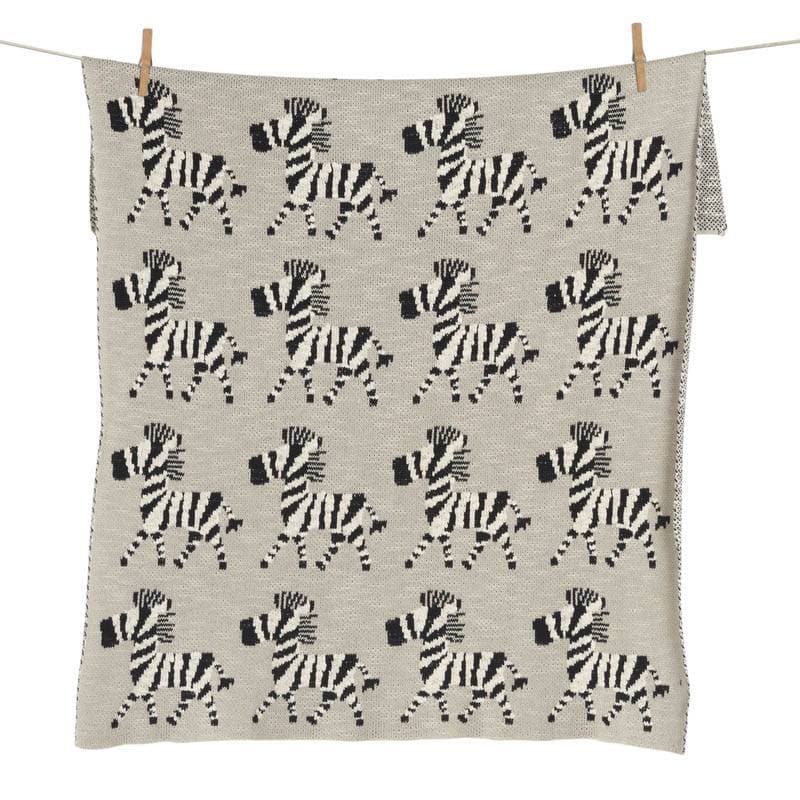 Couverture en Tricot On The Go Zebre, tricot quax gris/beige 80x65