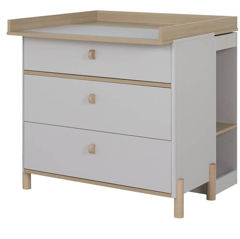 Eliott Commode 3 Tiroirs, gris clair sable galipette — vue 1 sur 5