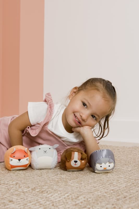 Les Dooballs - Set de 4 Balles Doudous Ferme, little big friends per — vue 2 sur 3