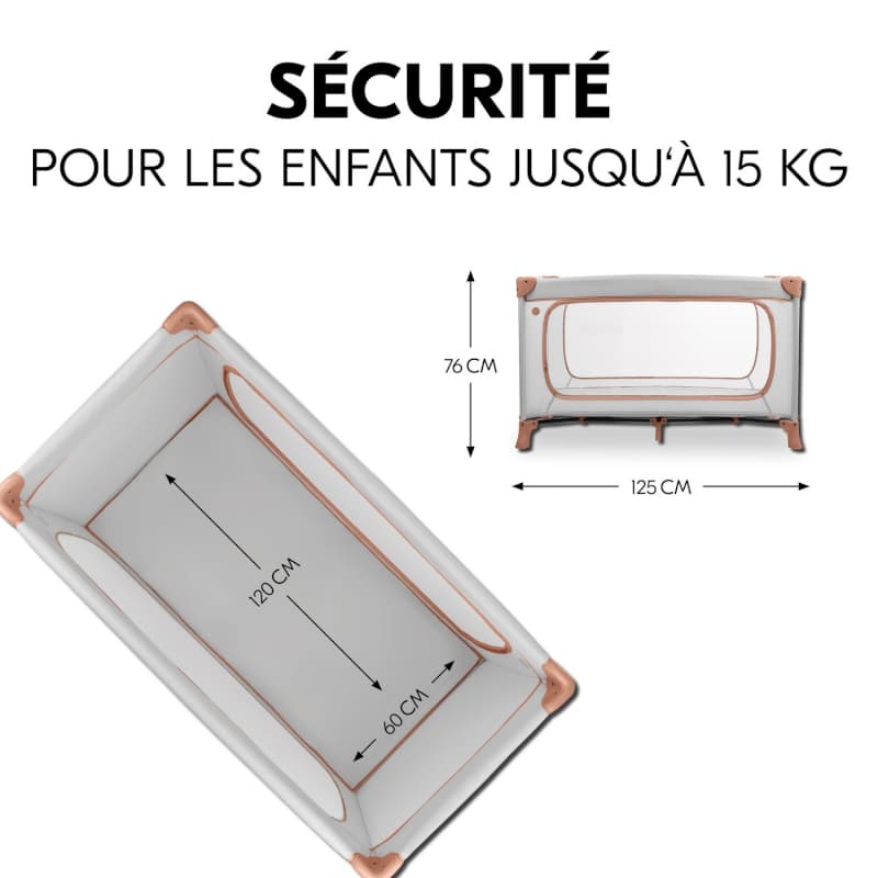 Dream N Play Plus Dusty-cork, lit parapluie - p-24 e-24 — vue 3 sur 5