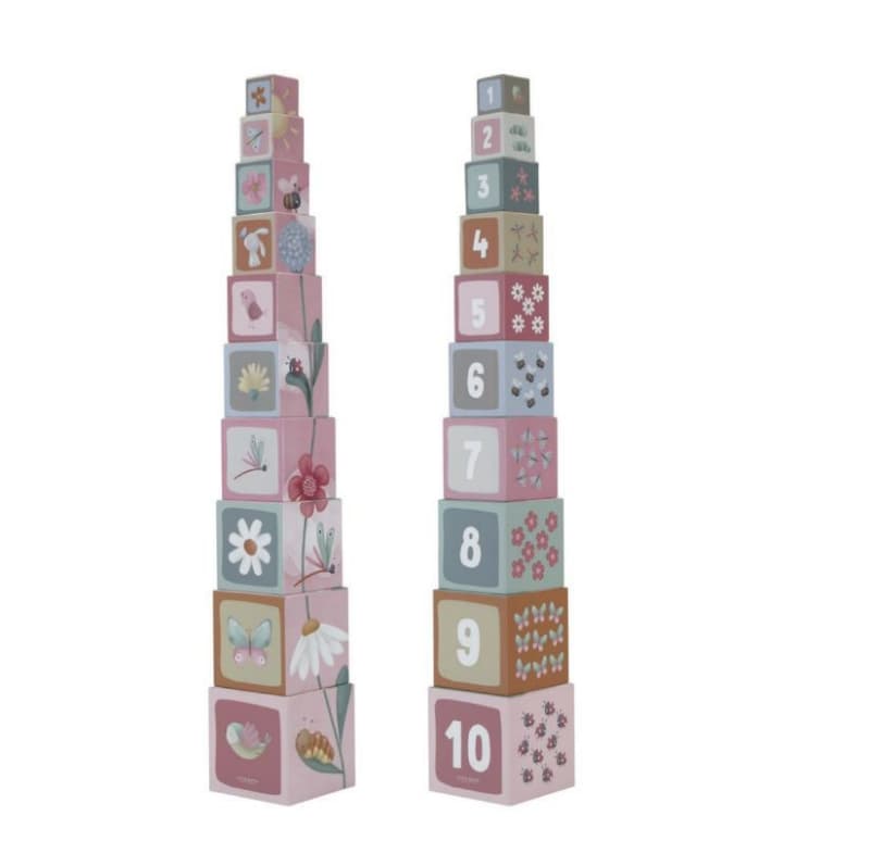 Cubes a Empiler en Carton Fsc, 18m+ flowers & butterflies little dutch 05-24