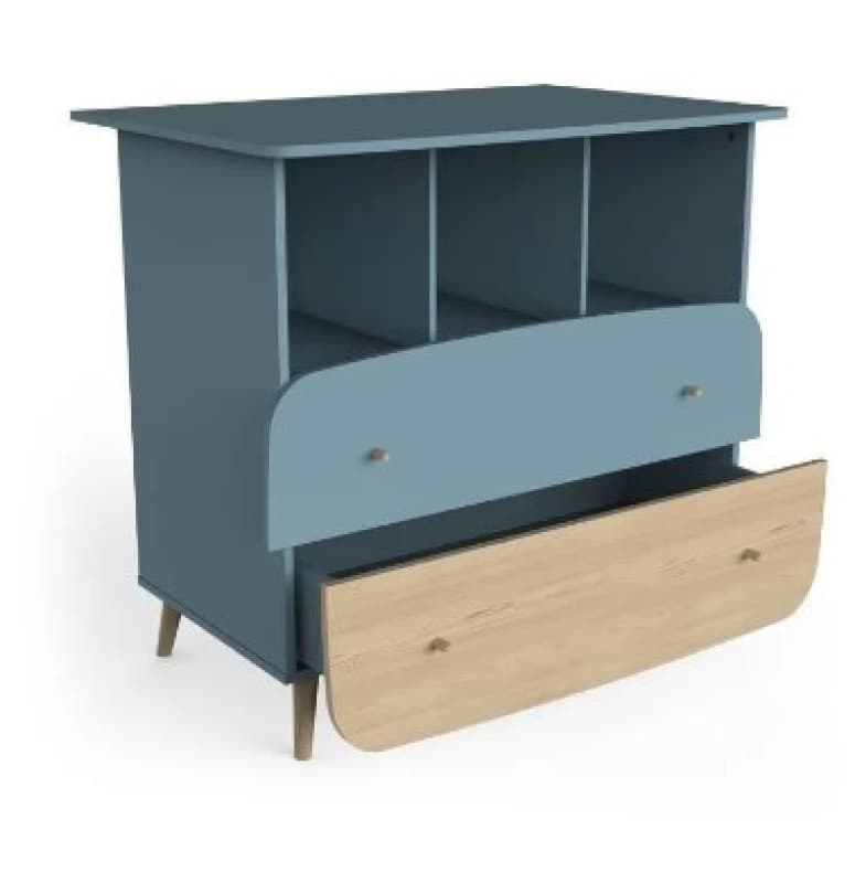 Firmiana Trio Bleu : Lit Evolutif 70*140+commode+pal+armoire 2p — vue 2 sur 3
