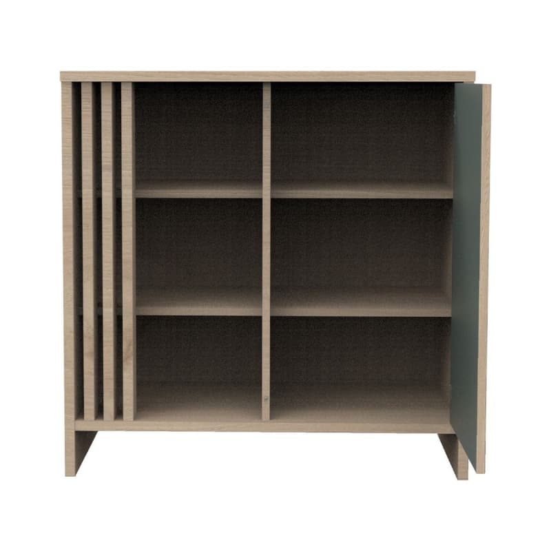 Commode 1 Porte Sauge, tokyo meuble chêne suave - sauge — vue 4 sur 5