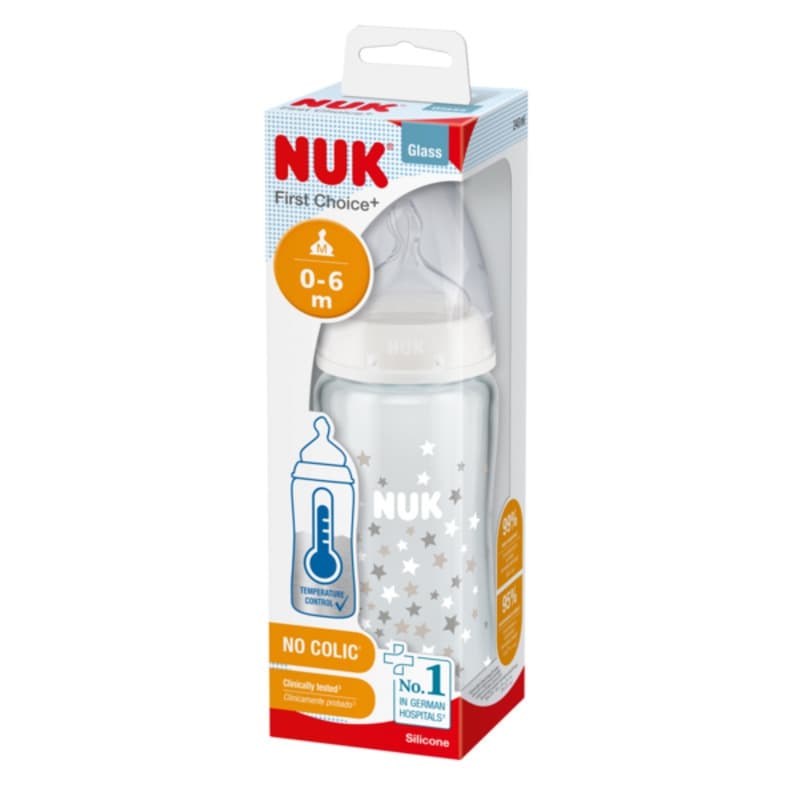 Bib Fc+ Tc 240ml Silicone, panache/multicolore 0-6m mixte verre nuk