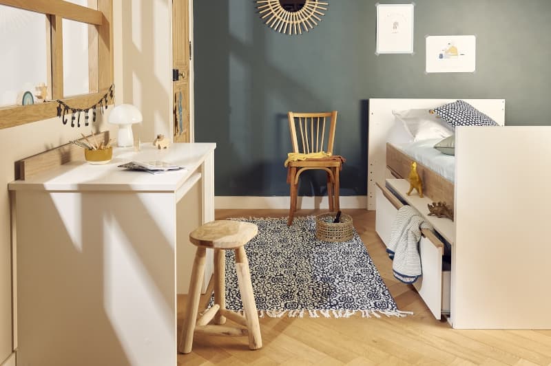 Lit Compact 70 X 140 Evolutif, celeste galipette blanc et chataignier naturel — vue 5 sur 5