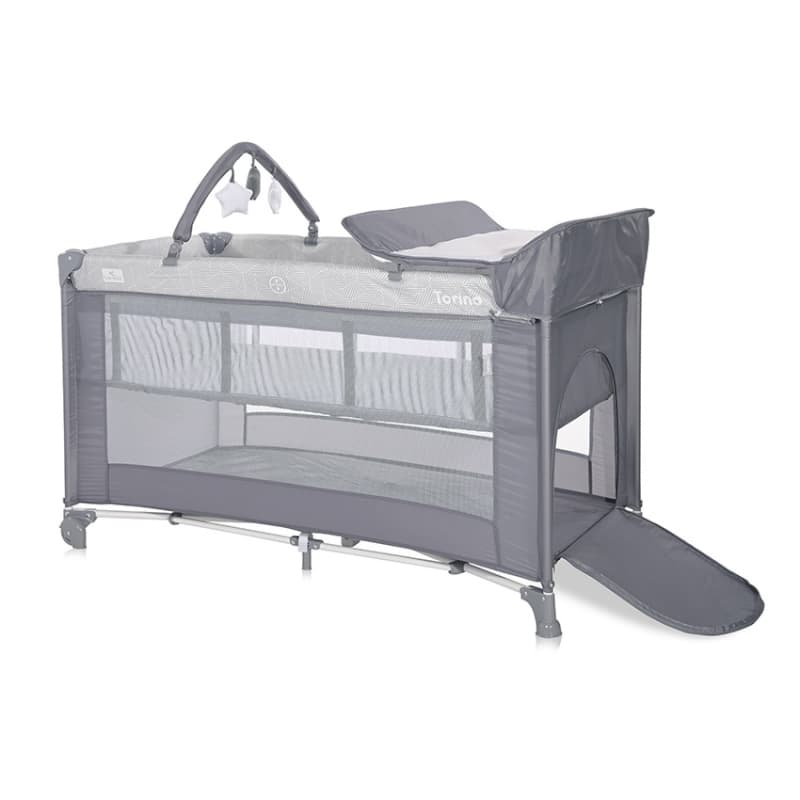Lit Parapluie Torino 2 Hauteurs +accessoires, gris lorelli 25/03 — vue 3 sur 3