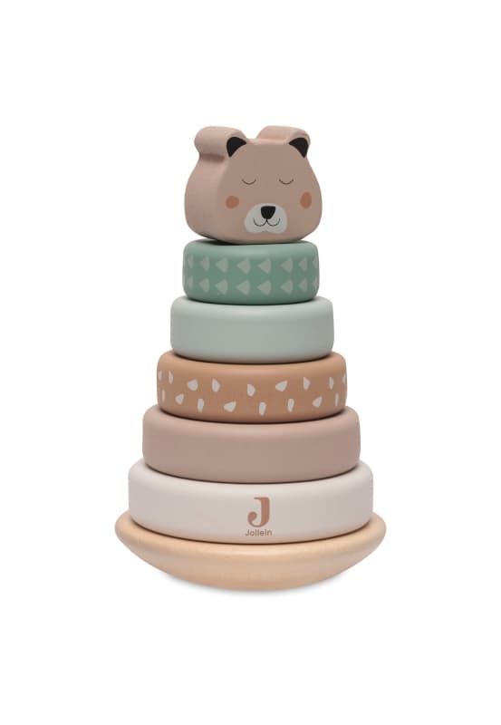 Tour d'Empilage Basculant en Bois, multicolor jungle jambo jollein h-24 — vue 1 sur 3