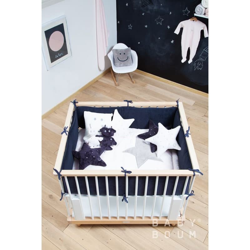 Tapis de Parc et Jeu Tapis de Parc 100x100cm Motif Etoiles Pady Softy + Terry, bemini motif étoiles 20ecru — vue 1 sur 3