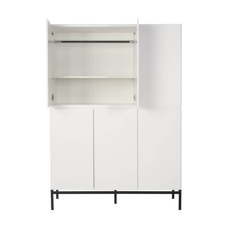 Armoire 6 Portes Havana Blanc, havana quax blanc 140x57x197h — vue 2 sur 2