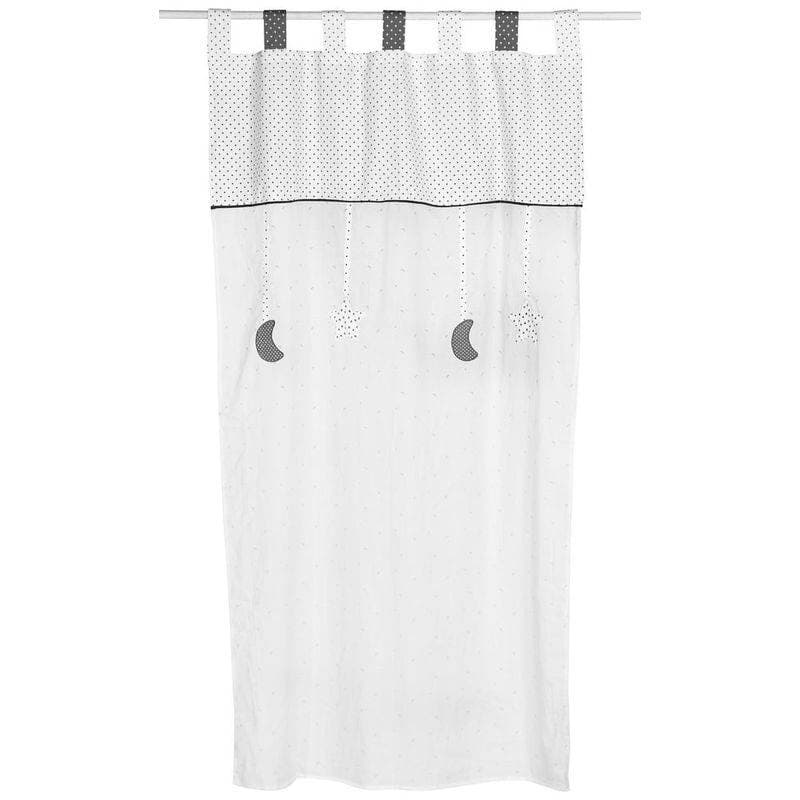 Rideau Chao Chao, chao chao sauthon baby deco blanc - gris fonce - n — vue 2 sur 2