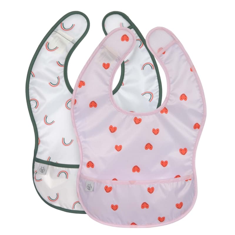 Lot de 2 Bavoirs Av. Poche Eva Happy Rascals Coeur, happy rascals lässig lavande h-24